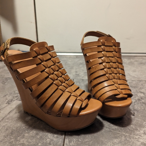 Brown Wedge Sandals - Picture 11 of 12